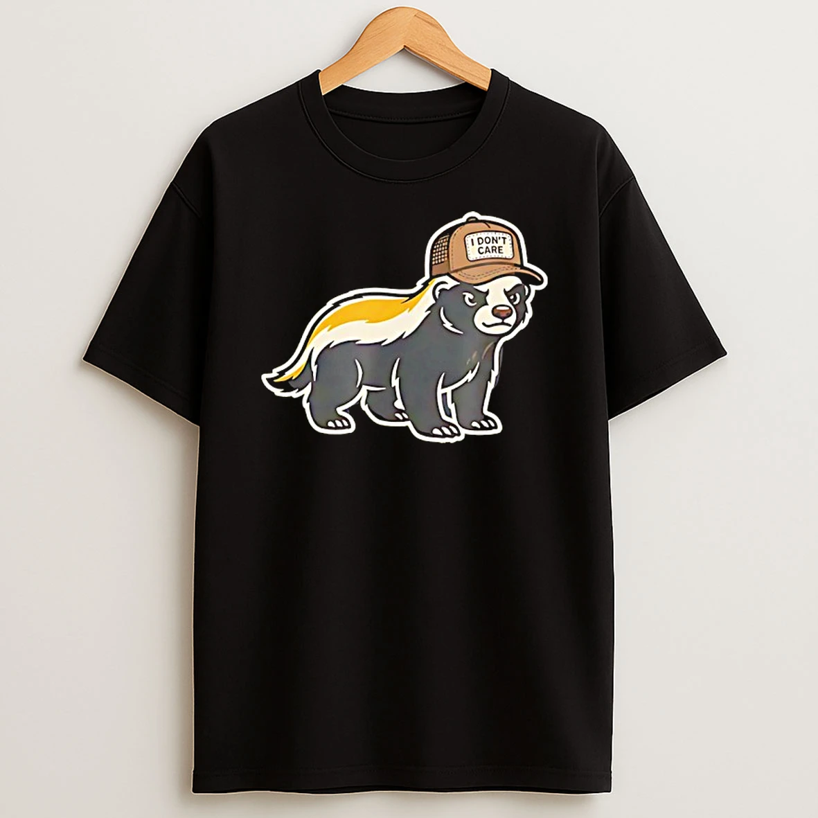 Honey Badger I Dont Care Trucker Fuuny T Shirt