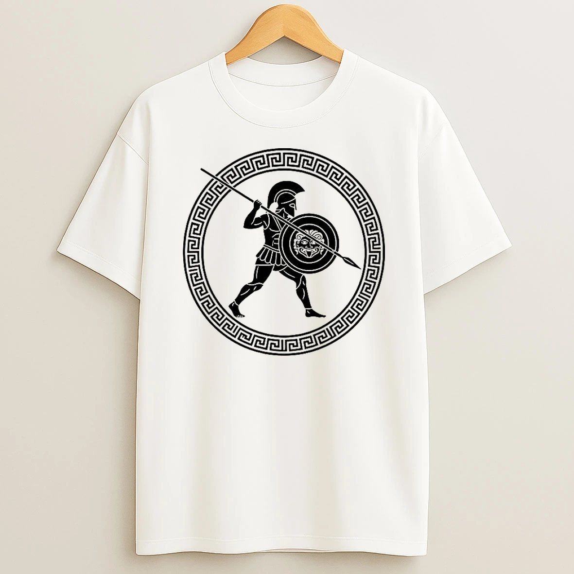 Hoplite Ancient Greek Warrior Logo T Shirt