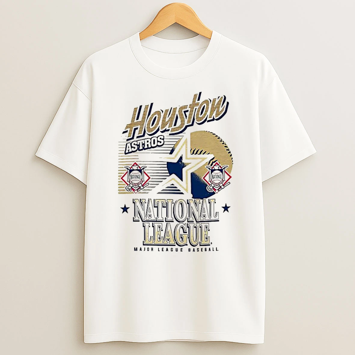 Houston Astro Mlb American National League Logo Ball Retro T Shirt