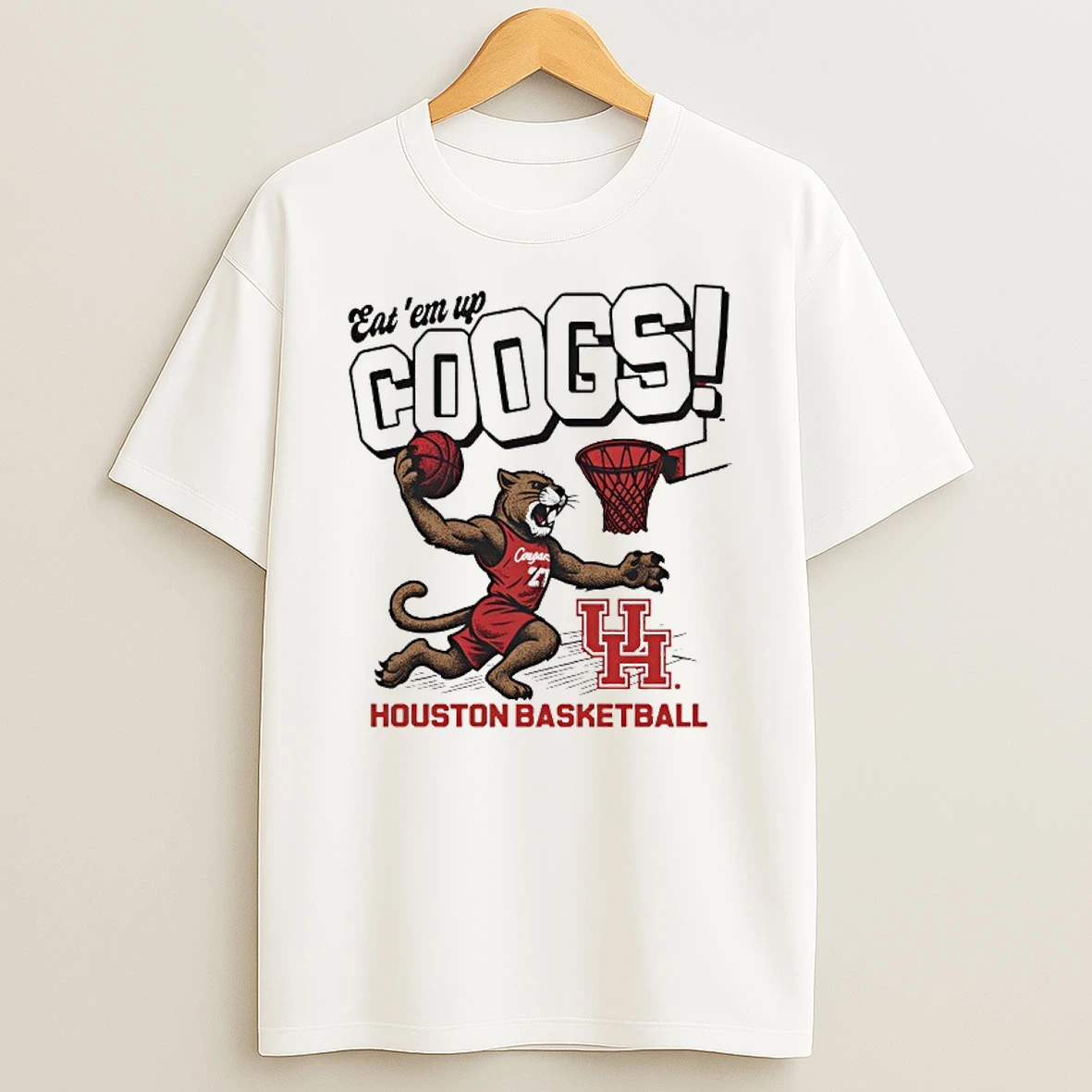 Houston Cougars Eat Em Up Coogs Slam Dunk T Shirt