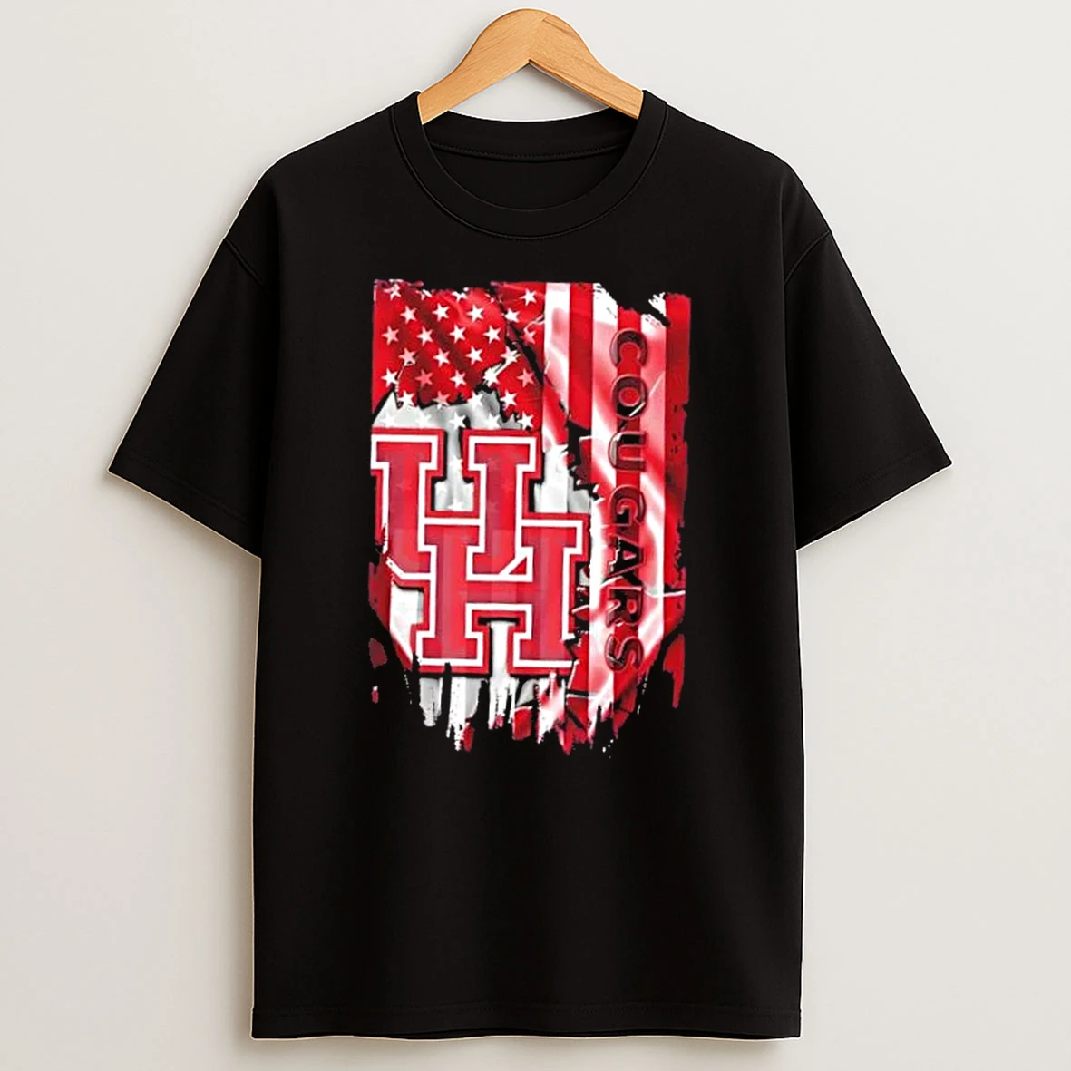 Houston Cougars Football X American Flag T Shirt
