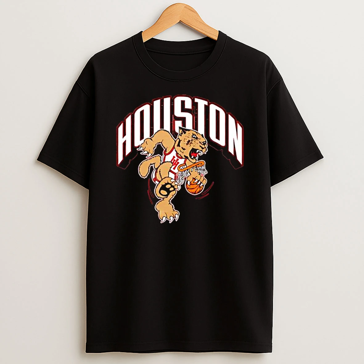 Houston Cougars Basketball Graphic Mascot T Shirt