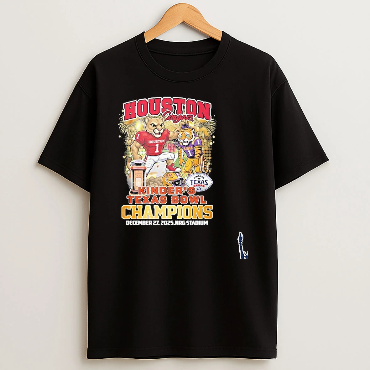 Houston Cougars Mascot Kinders Texas Bowl Champions T Shirt