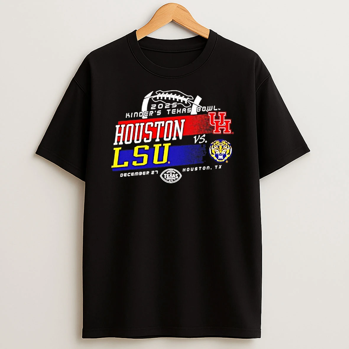 Houston Cougars Vs Lsu Tigers 2025 Kinders Texas Bowl Bound T Shirt