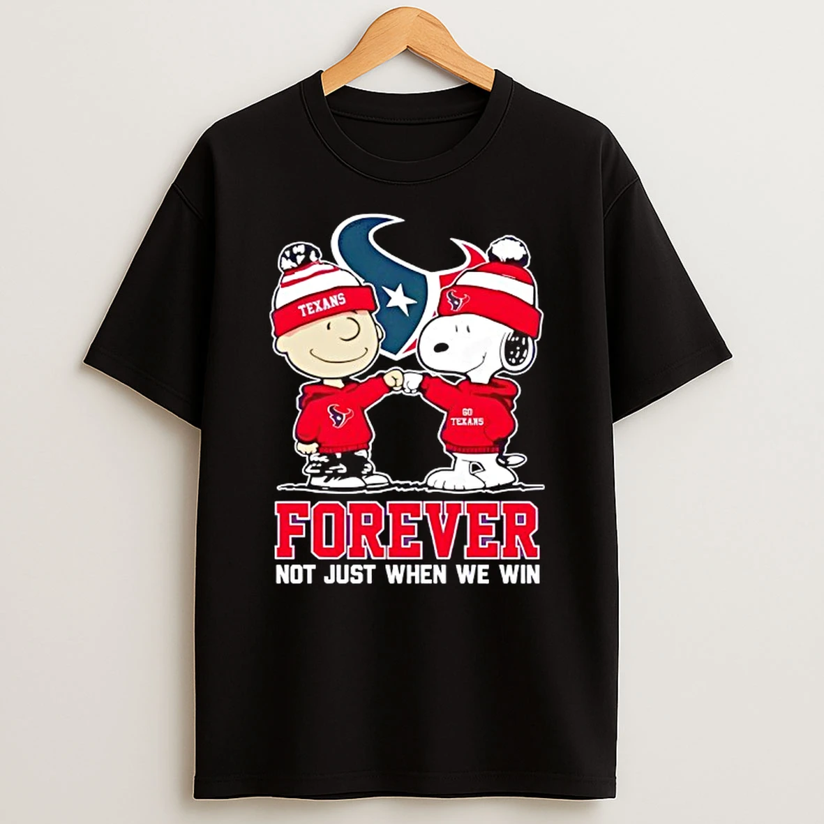 Houston Texans X Charlie Brown Vs Snoopy Forever Not Just When We Win T Shirt