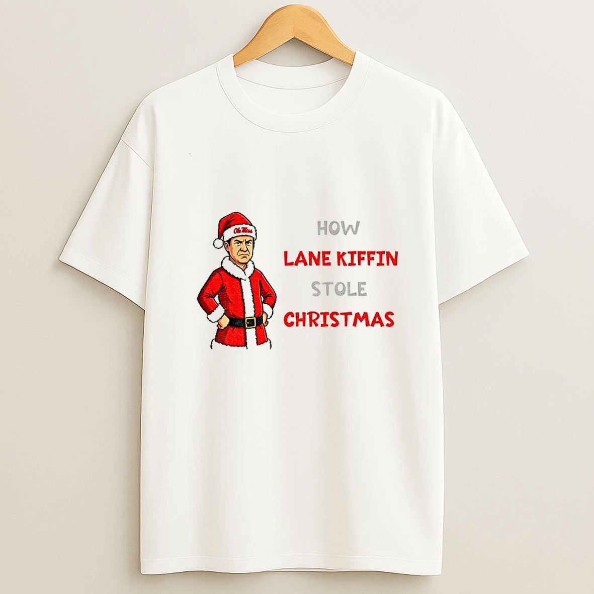 How Lane Kiffin Stolen Christmas Funny Christmas Grinchmas Ole Miss T Shirt