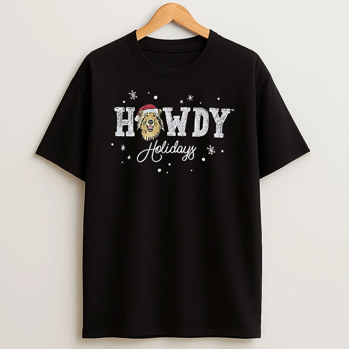 Howdy Holidays Dog Santa Claus Merry Christmas T Shirt