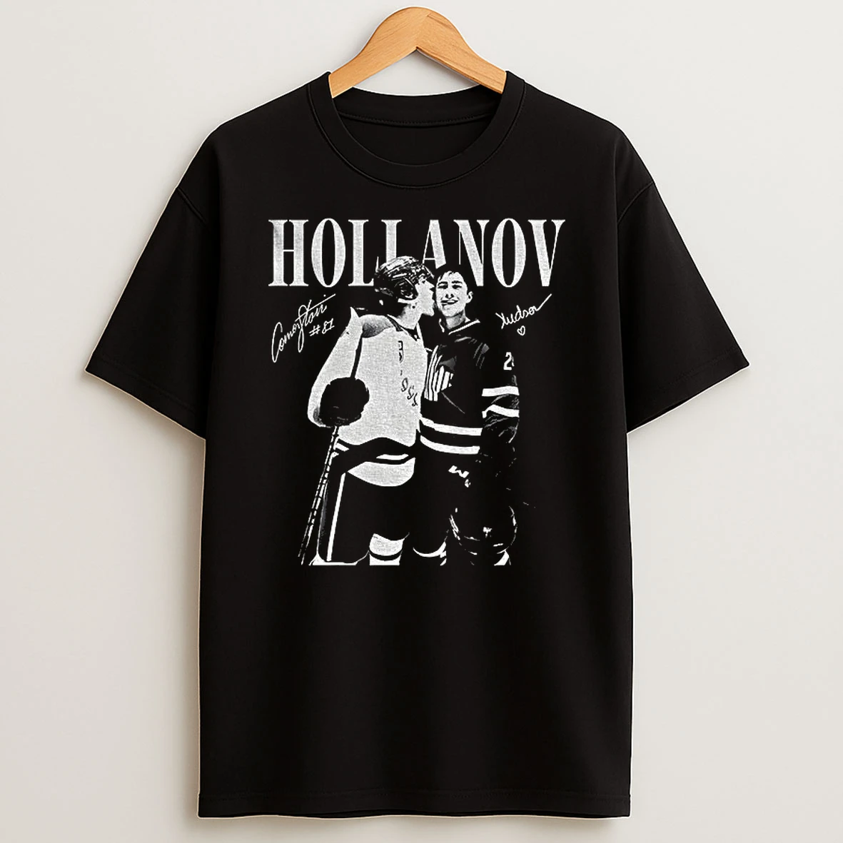 Hudson Williams Connor Storrie Licking Face Hollanov Hockey Signatures T Shirt