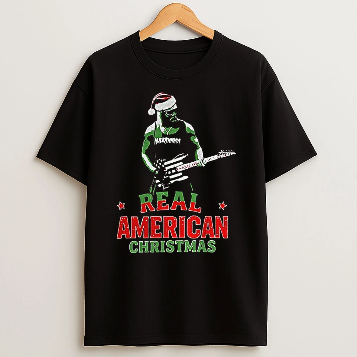 Hulk Hogan Santa Hat Real American Christmas T Shirt