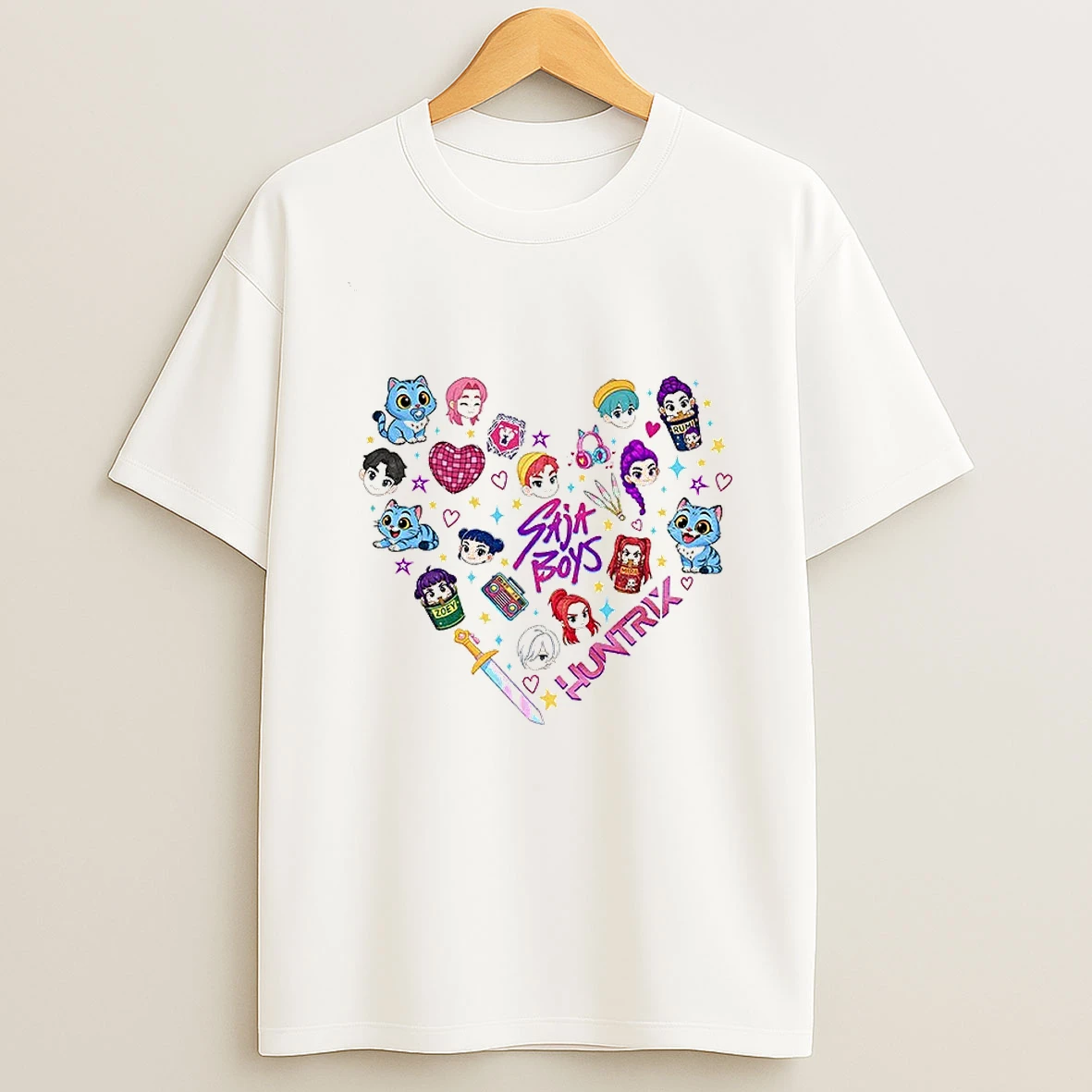 Huntrix Mira Rumi Zoey Demon Kpop Hunter Saja Boys T Shirt