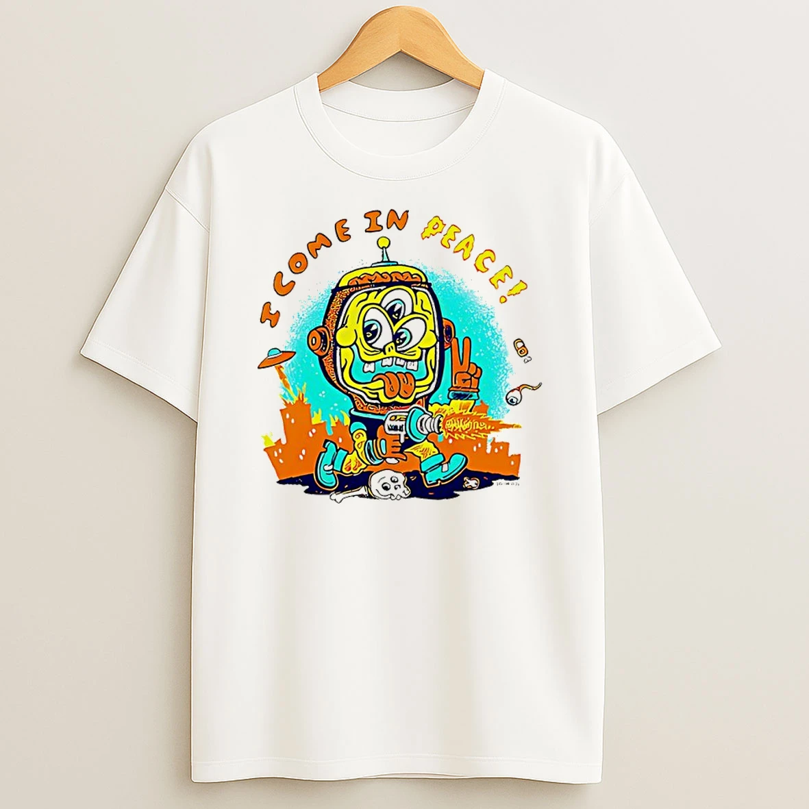 I Come In Peace Zombie T Shirt