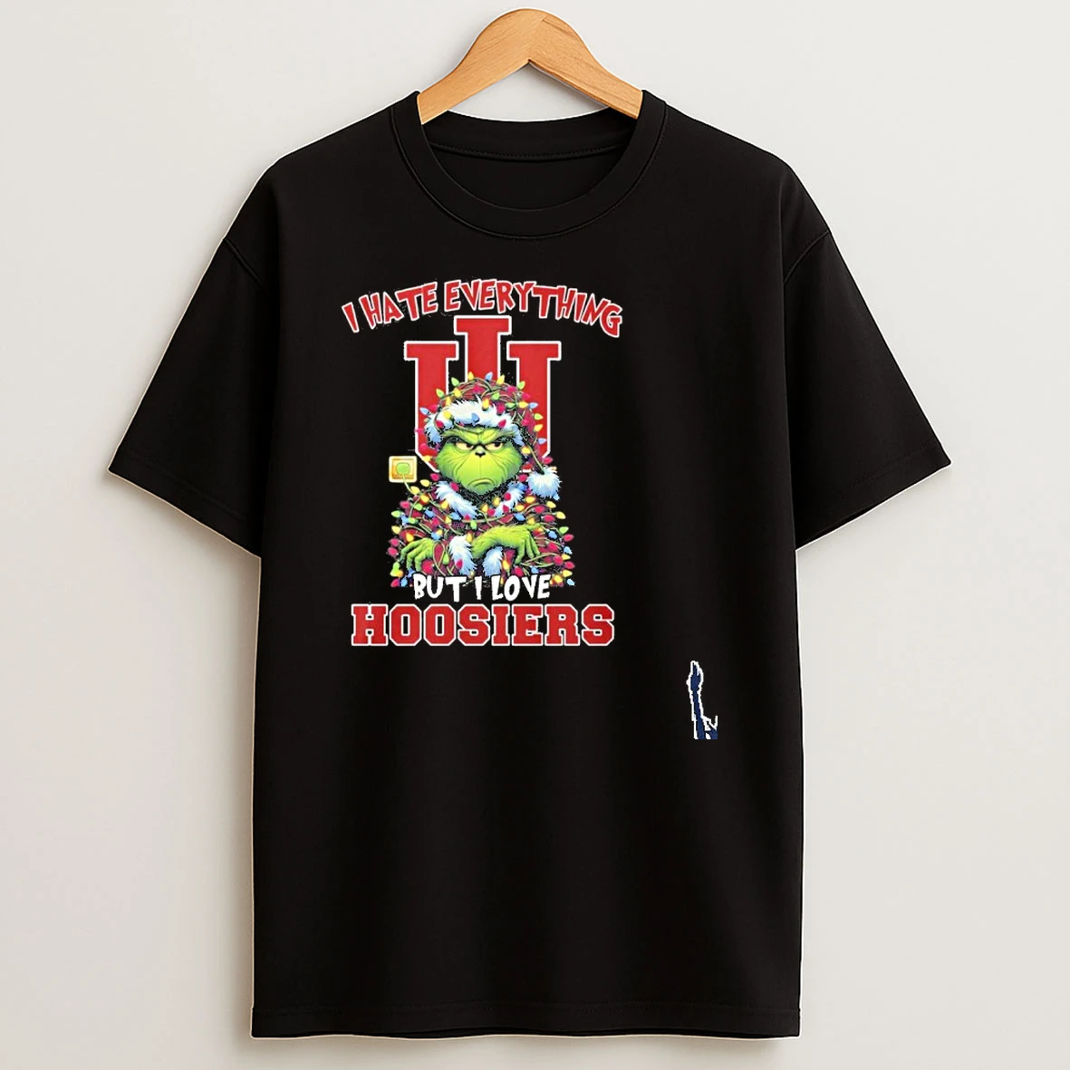 I Hate Everything But I Love Indiana Hoosiers Grinch Christmas T Shirt
