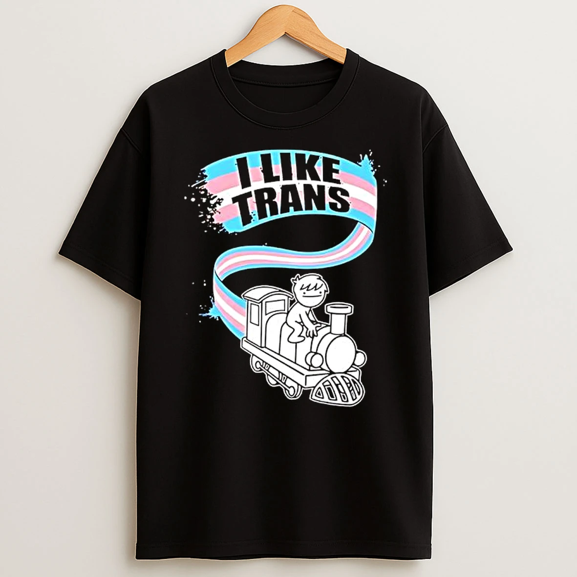 I Like Trans Transgender Pride Flag Ribbon T Shirt