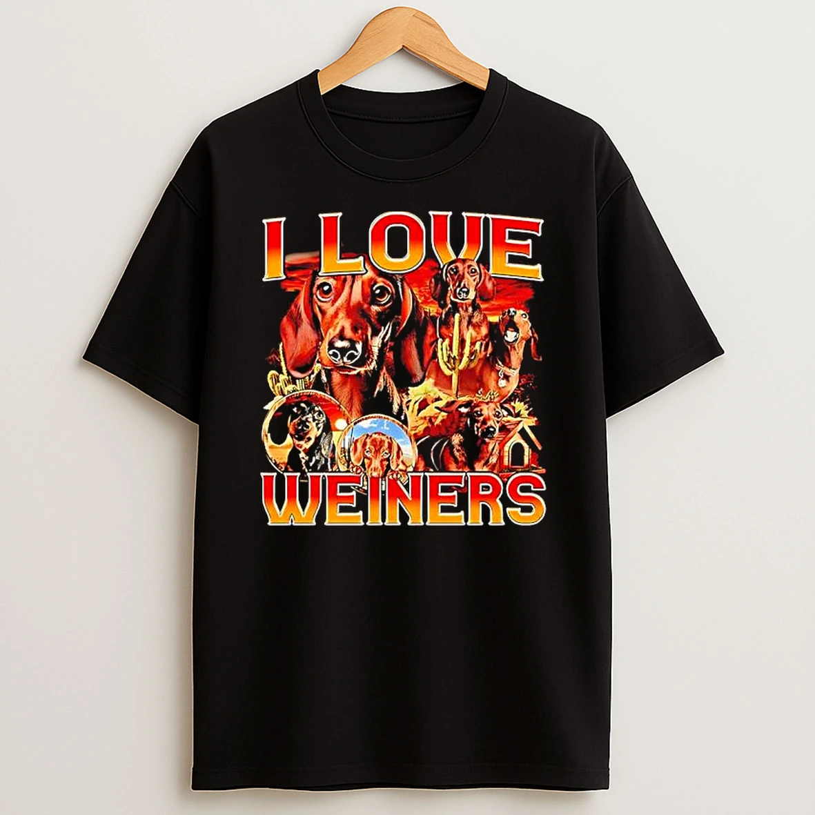 I Love Weiners Dachshund Dogs Graphic T Shirt