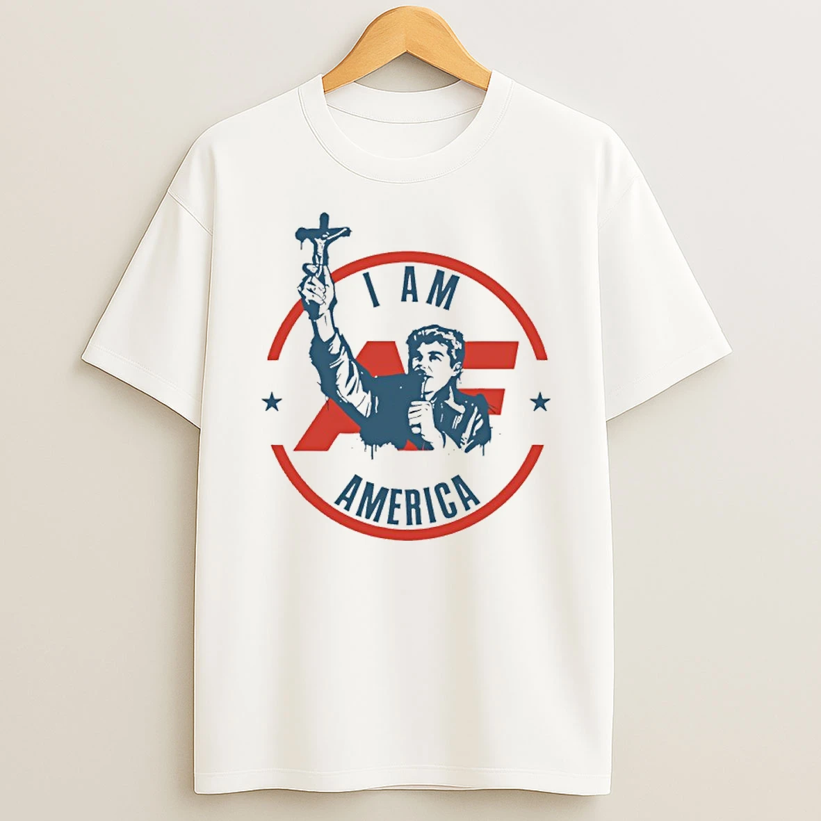 I Am America First Crucifix T Shirt