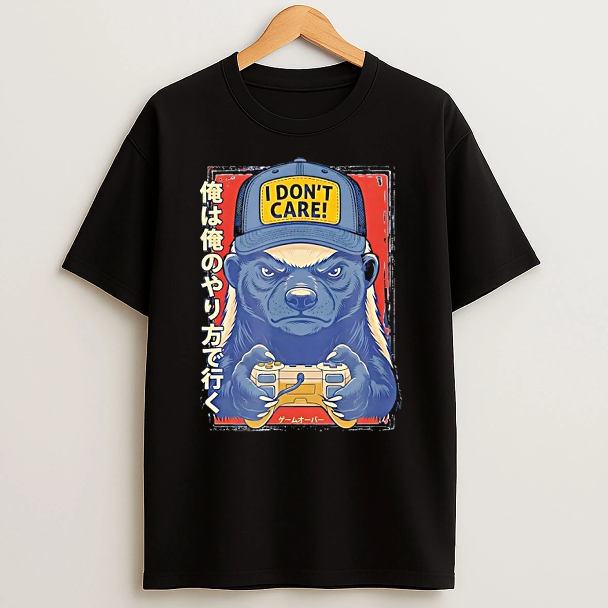I Dont Care Honey Badger Gamer T Shirt