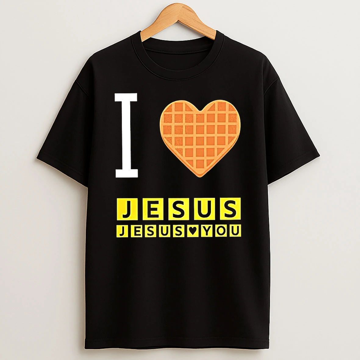 I Love Jesus And Jesus Loves You Waffle Heart T Shirt