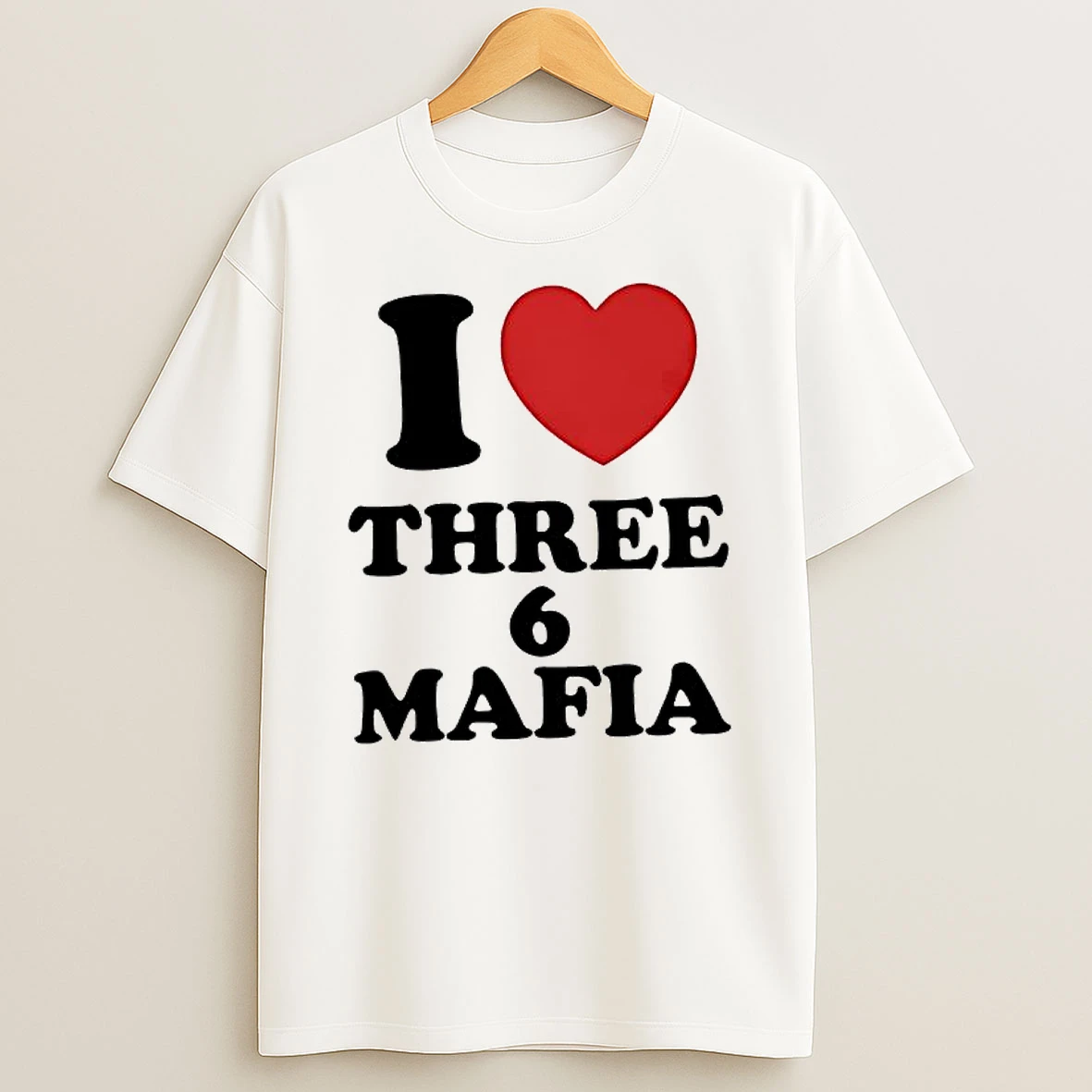 I Love Three 6 Mafia Heart Symbol Graphic T Shirt