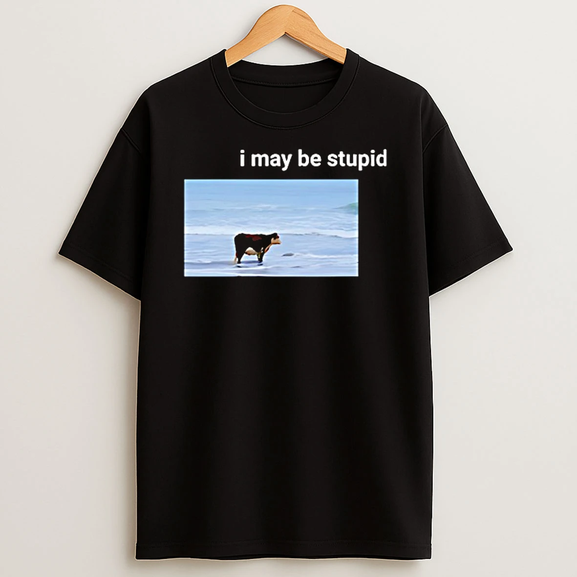 I May Be Stupid Cow On Beach T Shirt