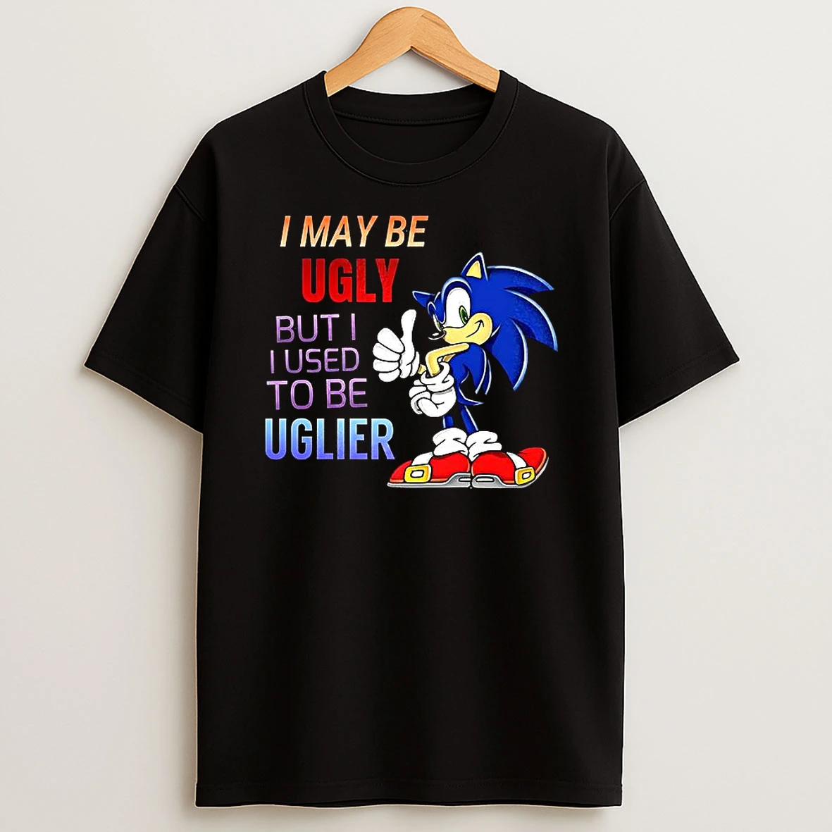 I May Be Ugly But I Used To Be Uglier Cartoon Hedgehog T Shirt