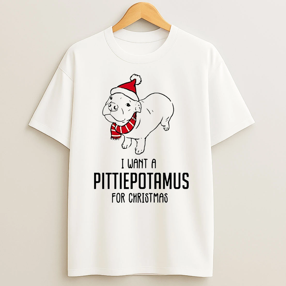 I Want A Pittiepotamus For Christmas T Shirt