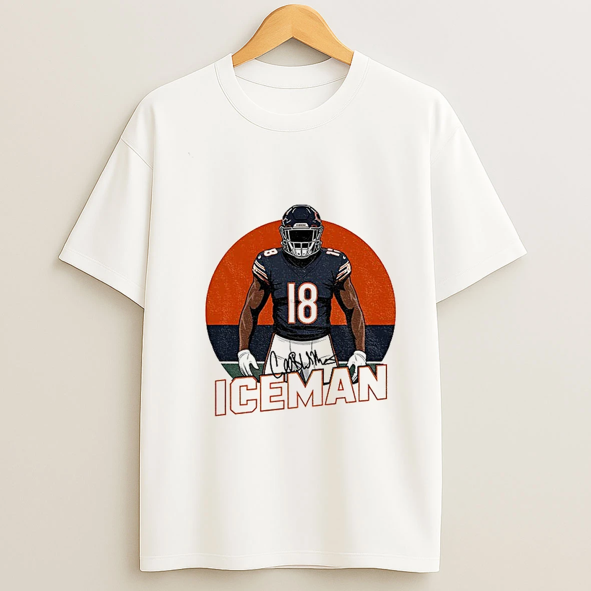 Iceman Caleb Williams Chicago Bears Nfl Football 2025 Signature T Shirt
