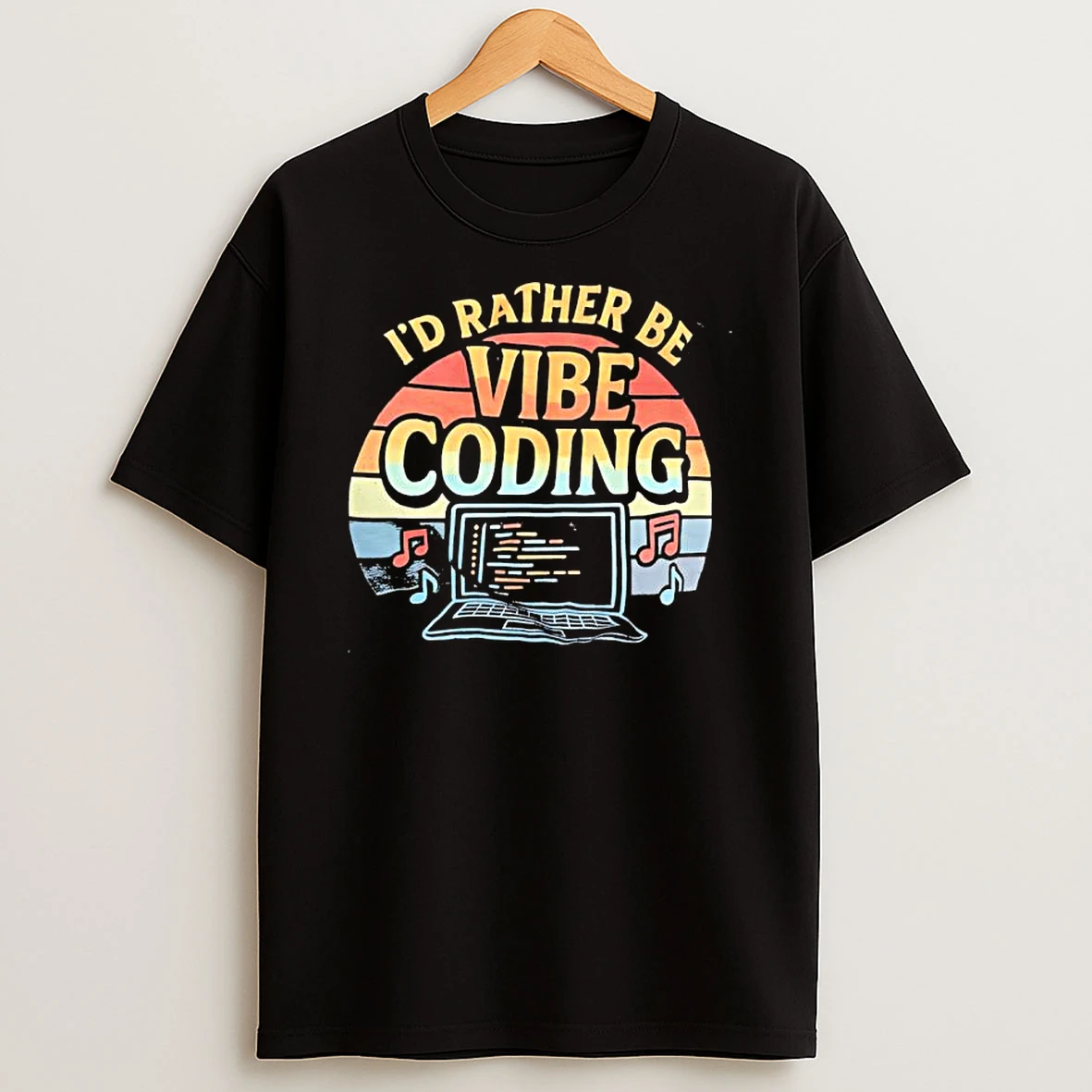Id Rather Be Vibe Coding Vintage Laptop T Shirt