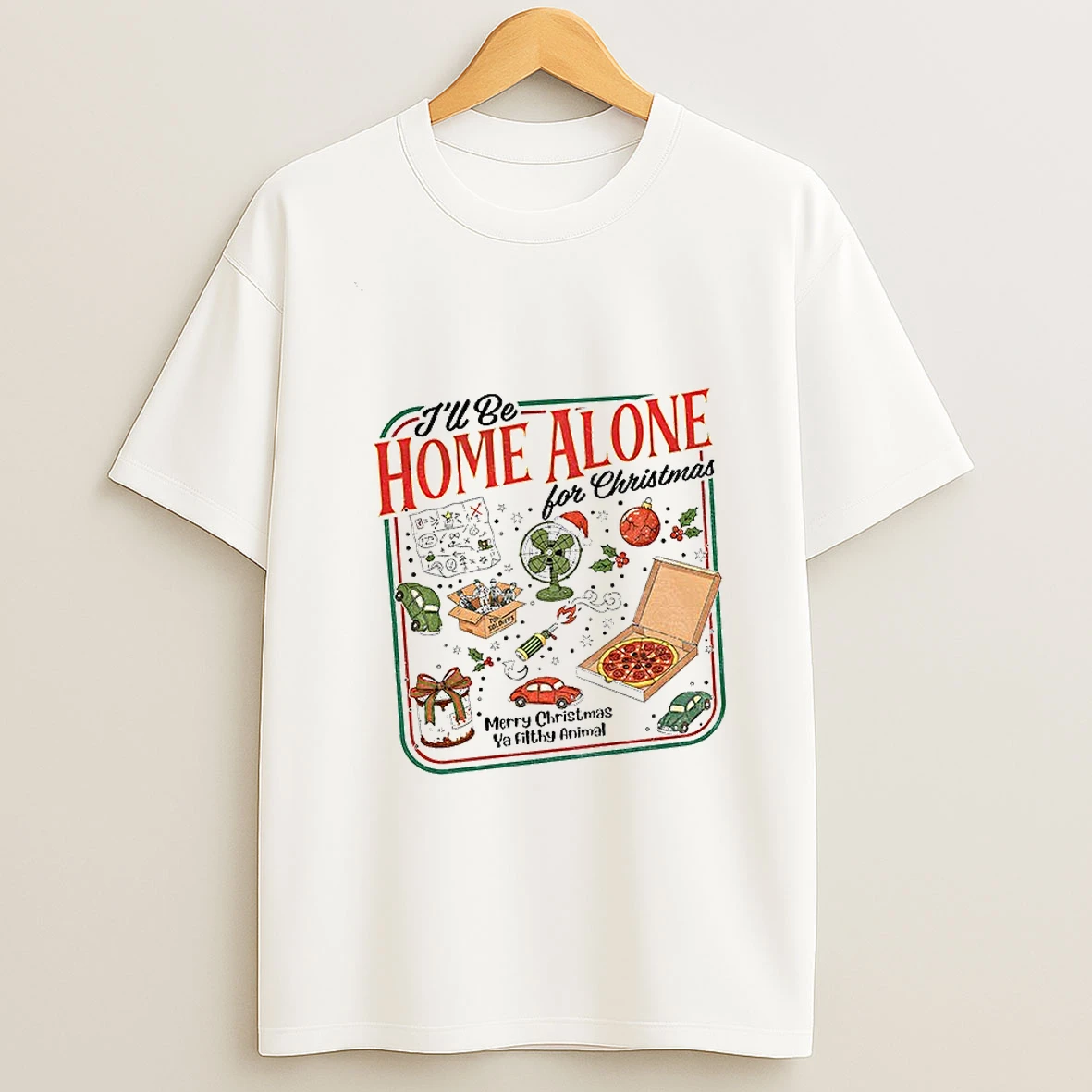 Ill Be Home Alone For Christmas Merry Christmas Ya Filthy Animal T Shirt