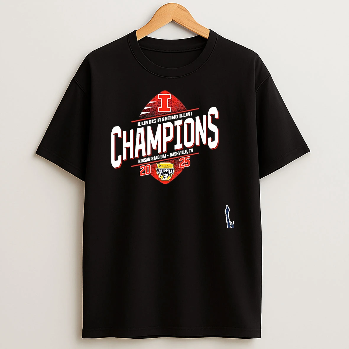 Illinois Fighting Football 2025 Music City Bowl Champions T Shirt