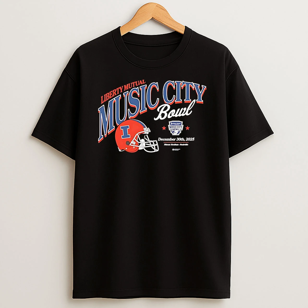 Illinois Fighting Illini 2025 Liberty Mutual Music City Bowl Helmet T Shirt