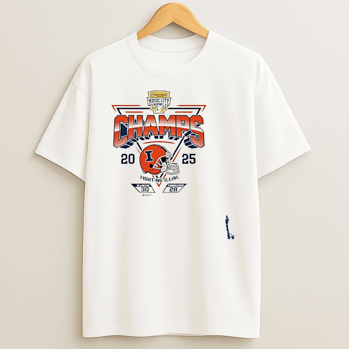 Illinois Fighting Illini 2025 Music City Bowl Champions Score T Shirt