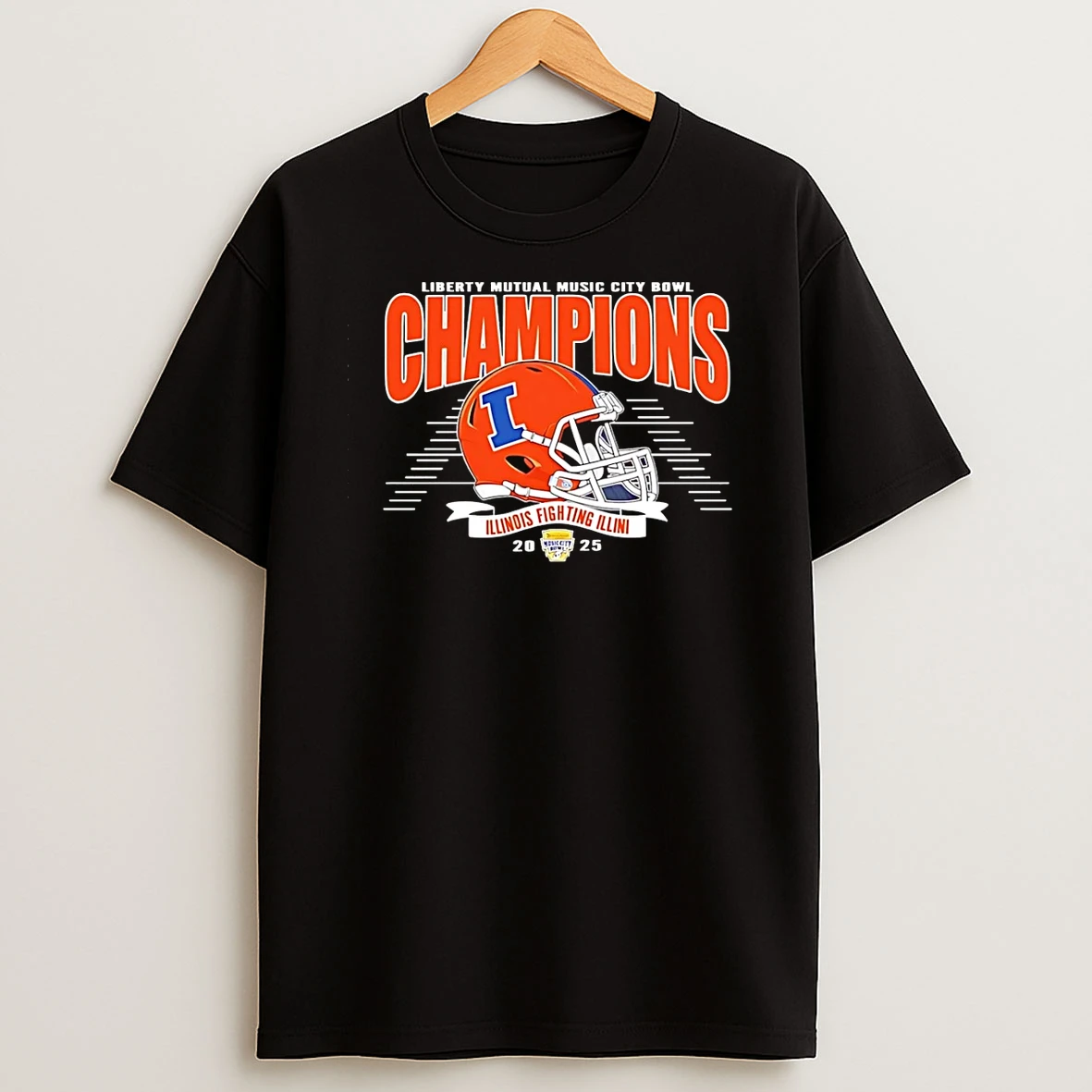 Illinois Fighting Illini Football 2025 Liberty Mutual Music City Bowl Champions Classic T Shirt