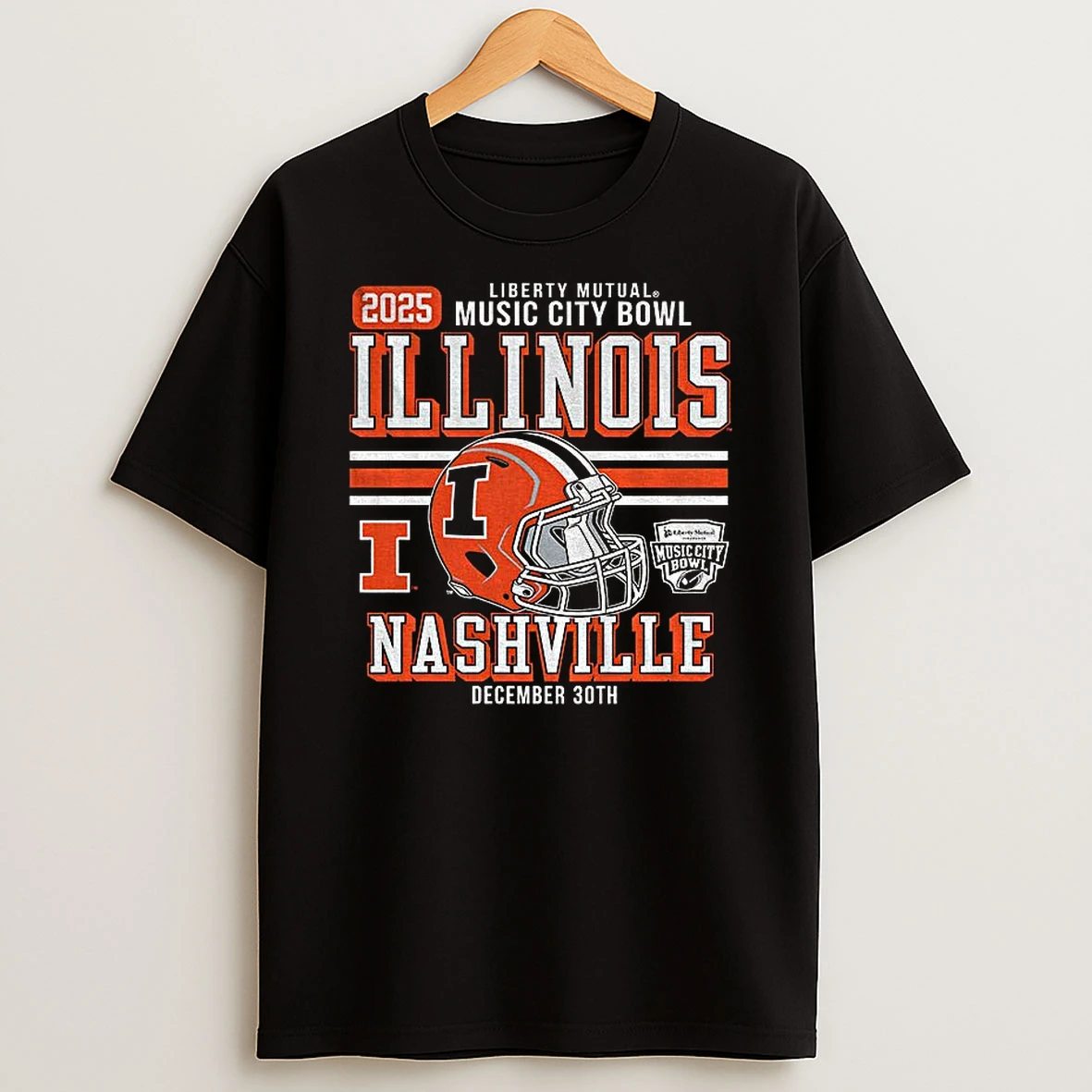 Illinois Fighting Illini Football Liberty Mutual Music City Bowl 2025 December 30th T Shirt