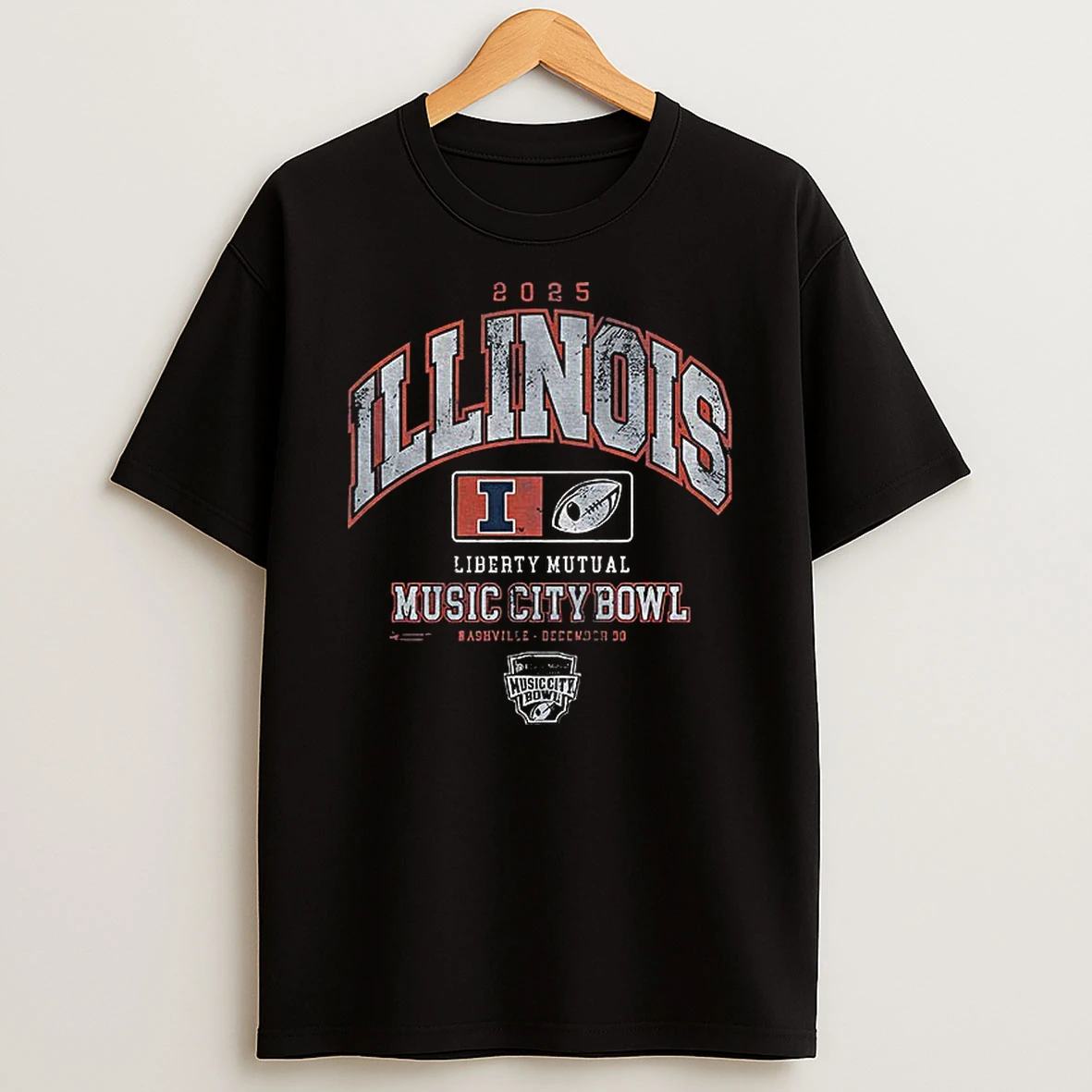 Illinois Fighting Illini Football 2025 Liberty Mutual Music City Bowl December 30th 2025 T Shirt