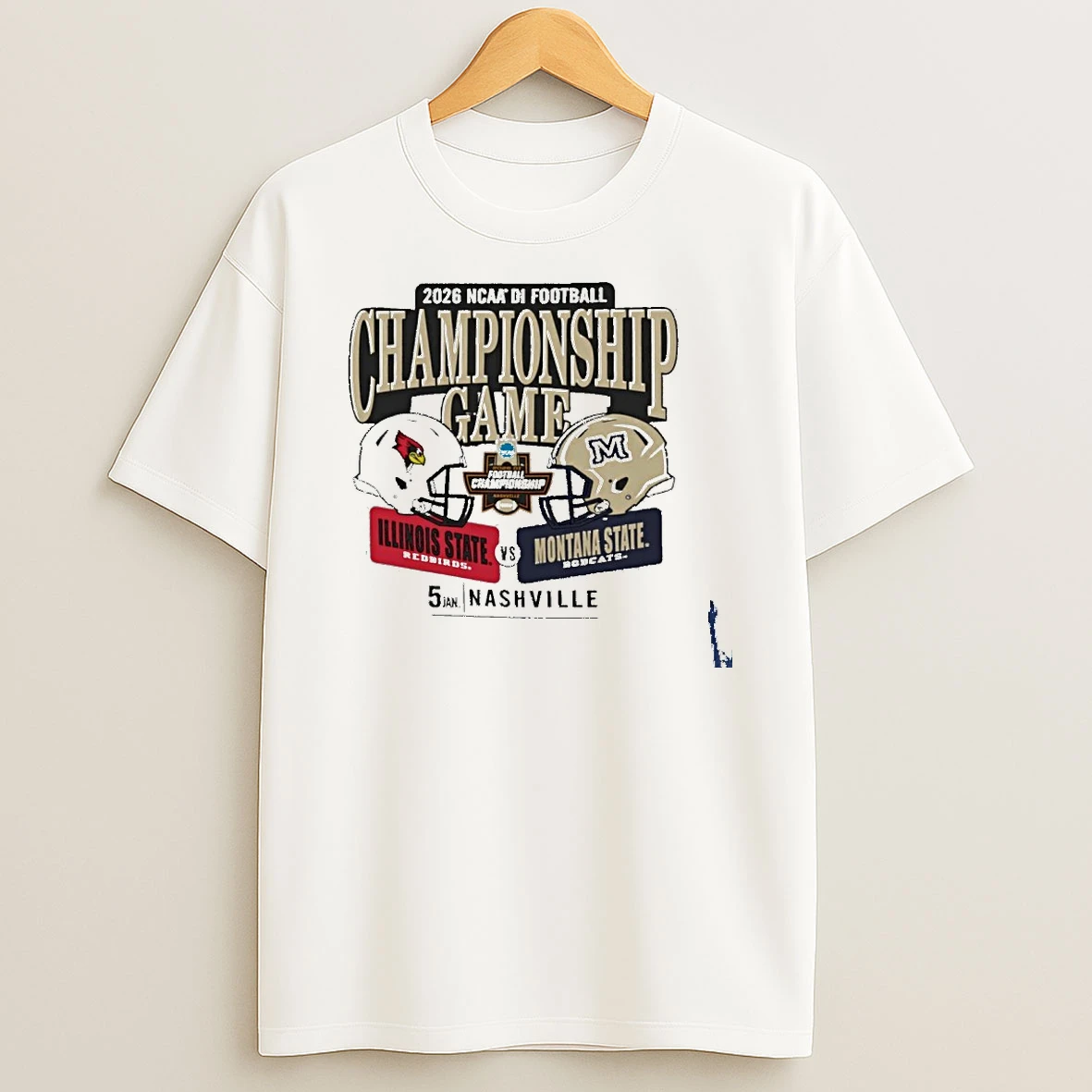Illinois State Redbirds Vs Montana State Bobcats 2026 Ncaa Di Football Championship Game Head To Head T Shirt