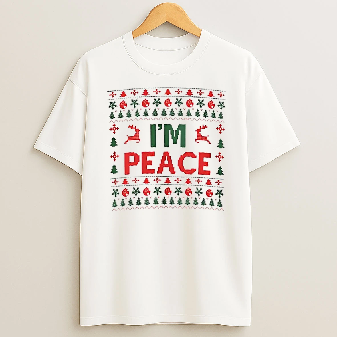 Im Peace Ugly Christmas T Shirt
