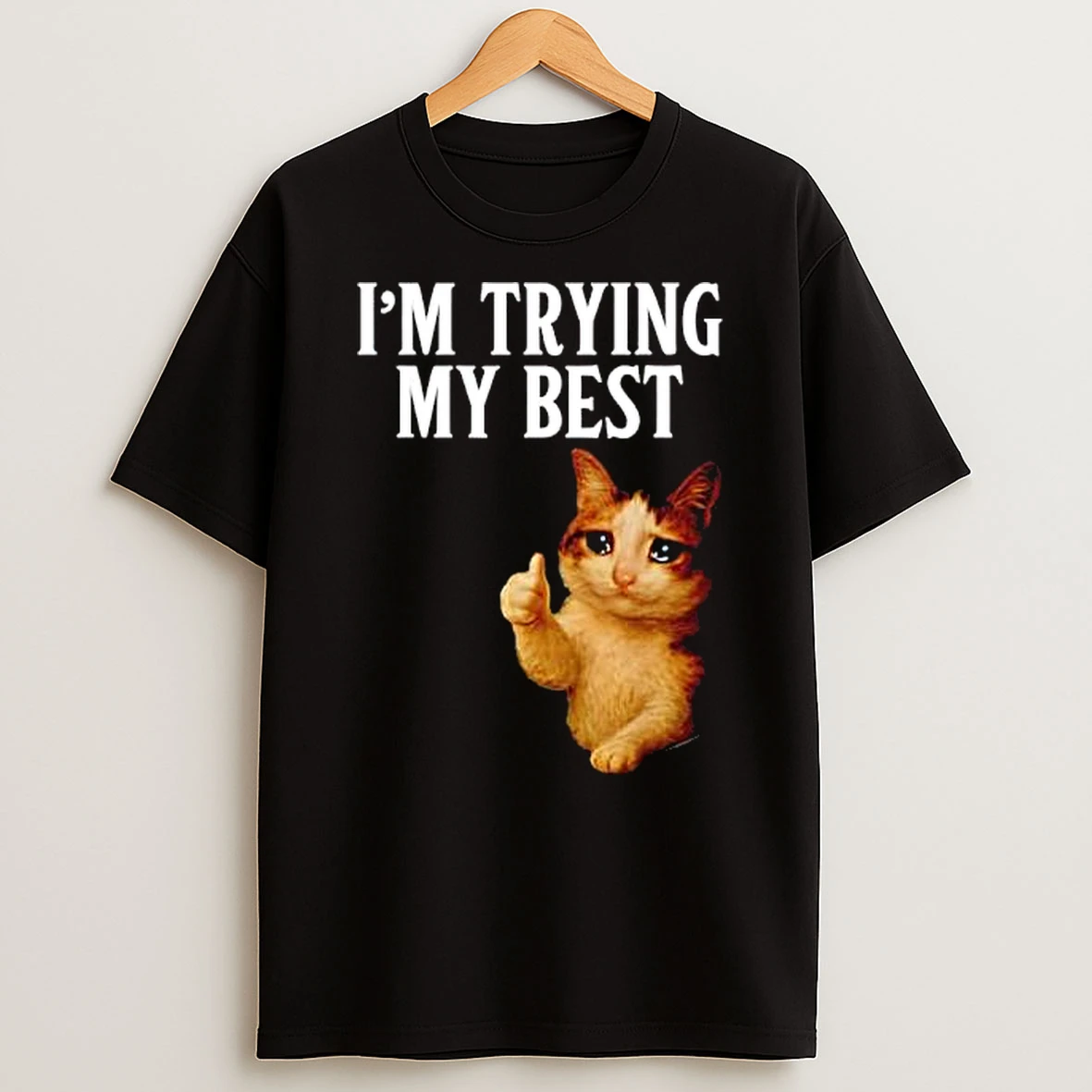 Im Trying My Best Crying Cat Meme Funny T Shirt