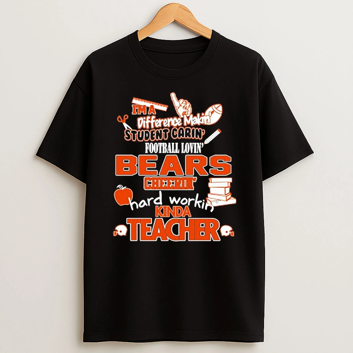 Im A Difference Making Student Caring Fooball Loving Chicago Bears T Shirt