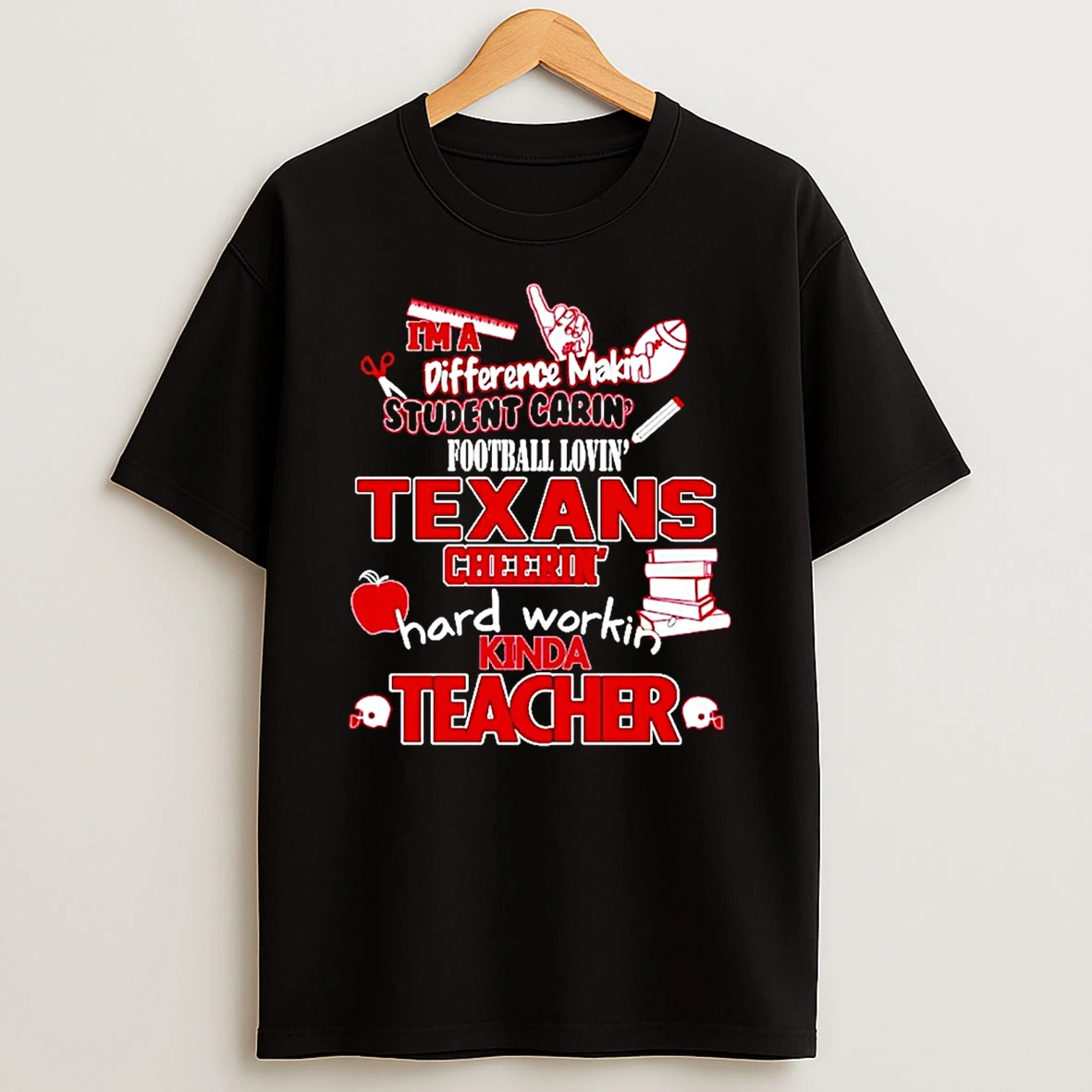 Im A Difference Making Student Caring Fooball Loving Houston Texans T Shirt