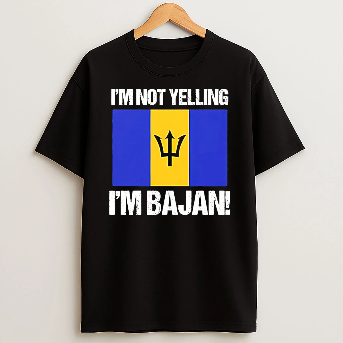 Im Not Yelling Im Bajan Flag T Shirt