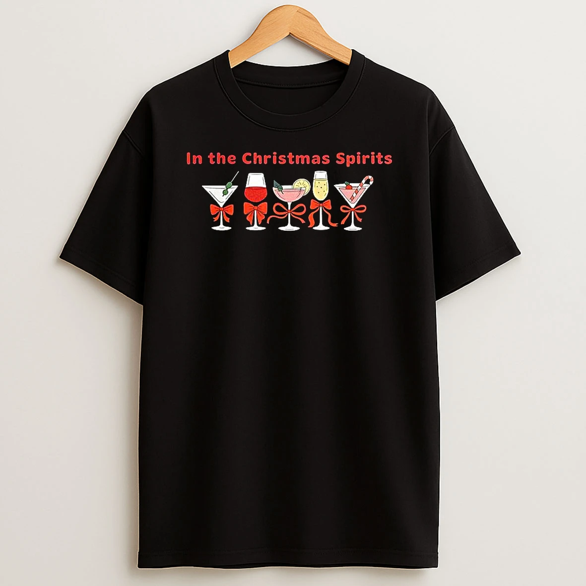 In The Christmas Spirits Cocktail Merry Xmas T Shirt