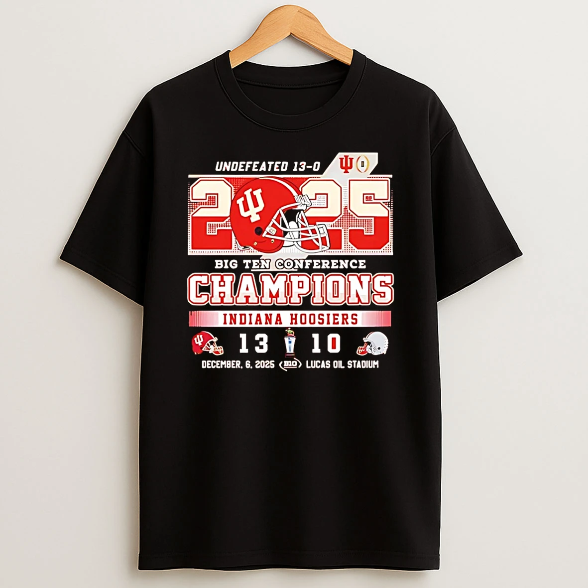 Indiana 2025 Big Ten Champions 13 10 Score Hirt T Shirt