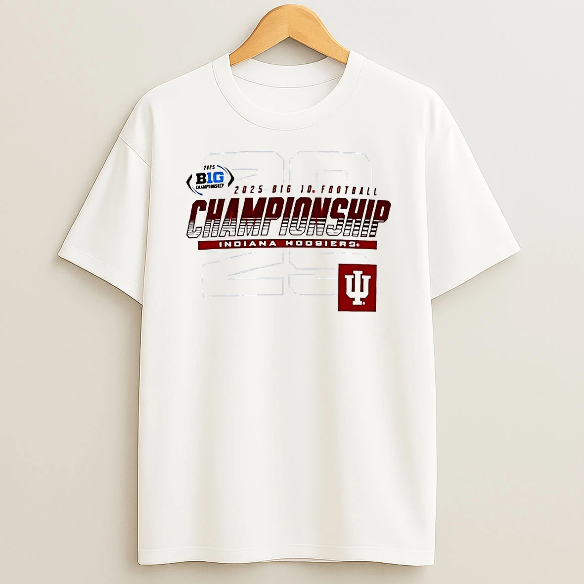 Indiana Hoosiers 2025 Big 10 Football Championship Circle T Shirt