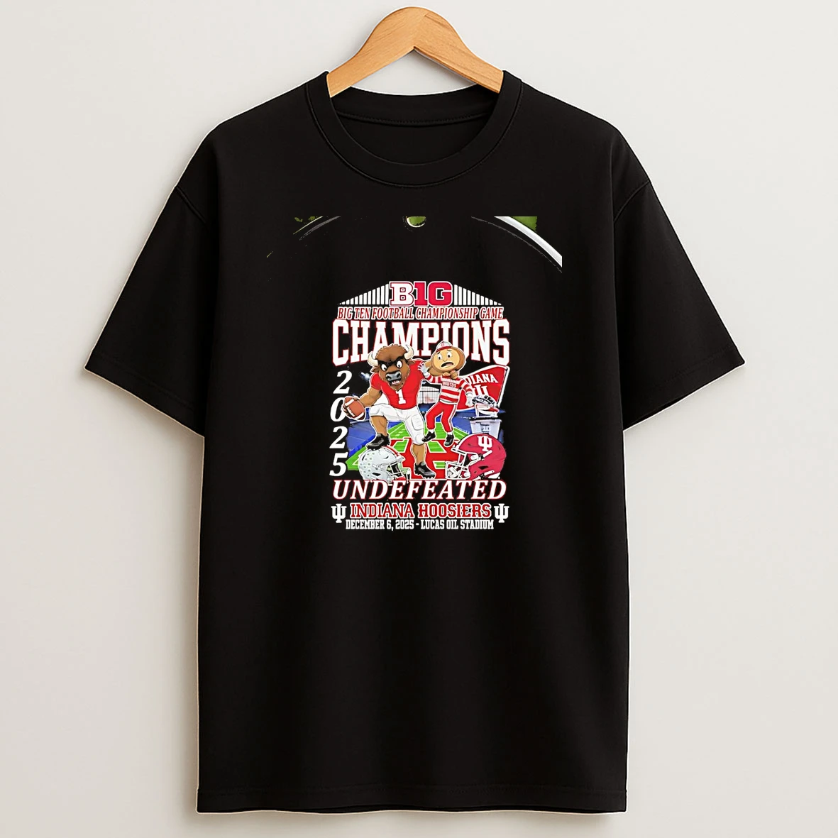 Indiana Hoosiers 2025 Big 10 Football Champions Undefeated Chriast T Shirt