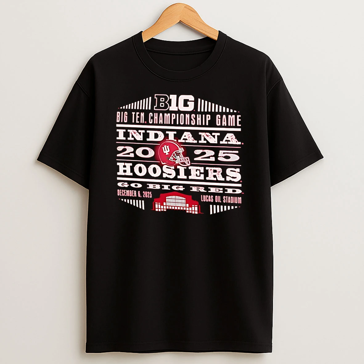 Indiana Hoosiers 2025 Big Ten Championship Game Go Big Red T Shirt