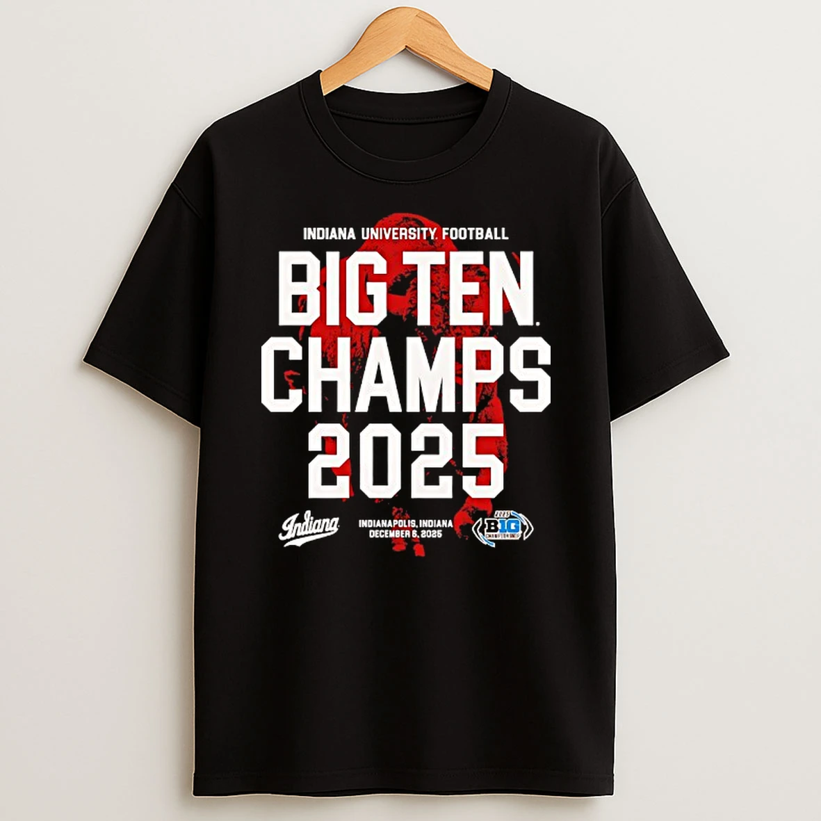 Indiana Hoosiers 2025 Big Ten Champs Bison Mascot T Shirt
