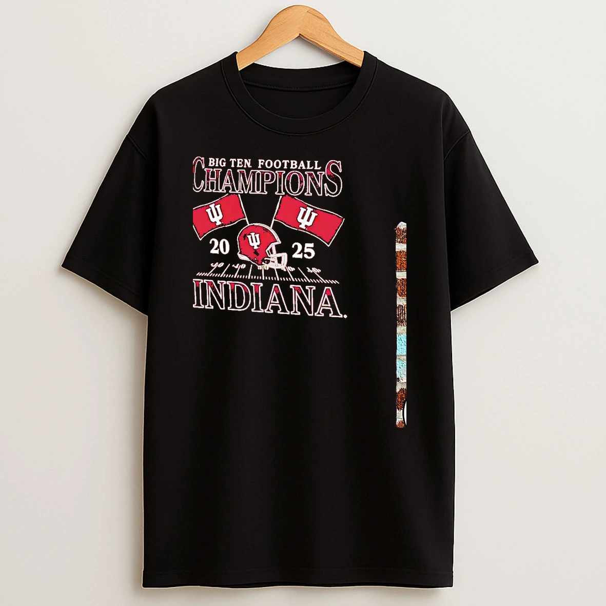 Indiana Hoosiers 2025 Big Ten Football Champions Flags Red T Shirt