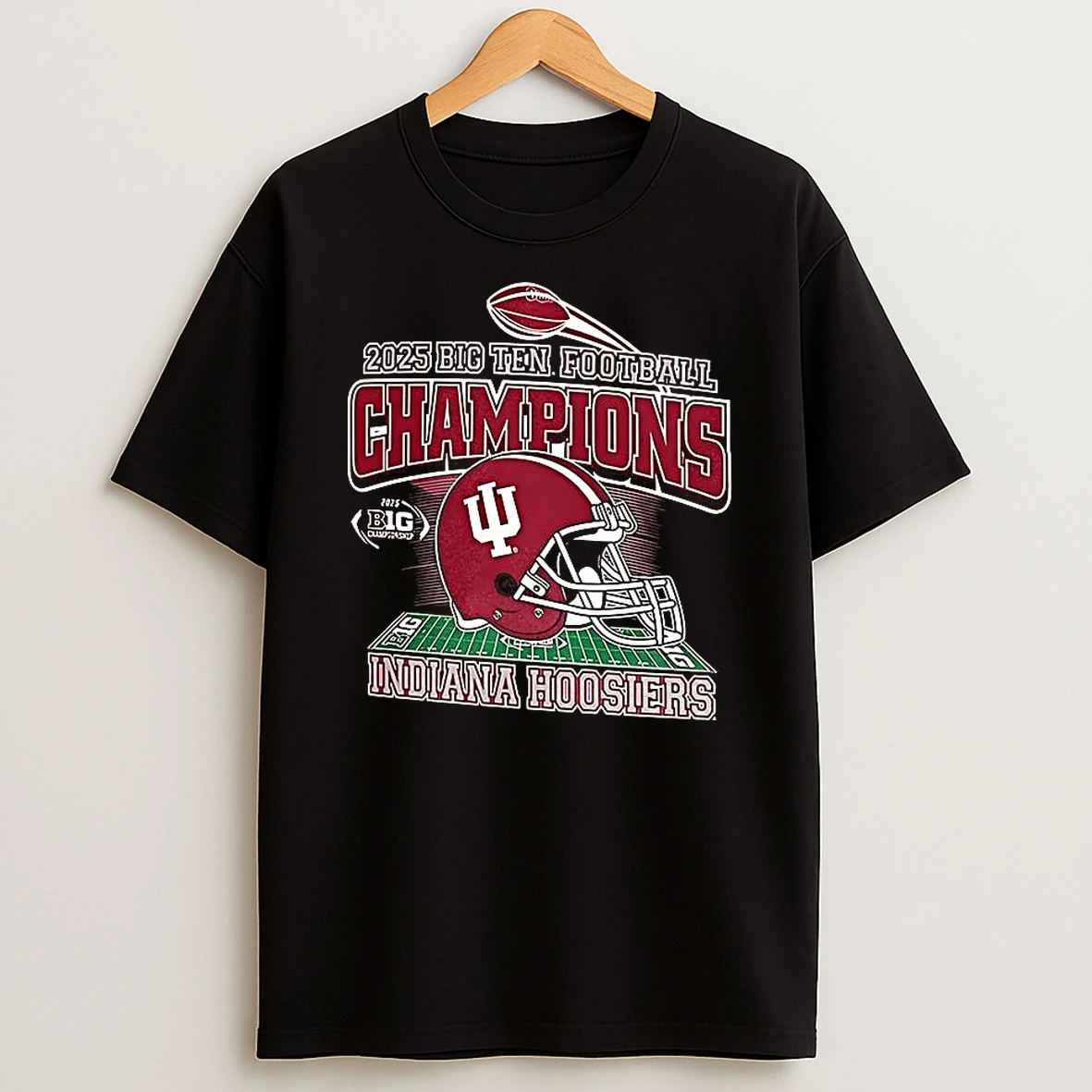 Indiana Hoosiers 2025 Big Ten Football Champions Helmet T Shirt