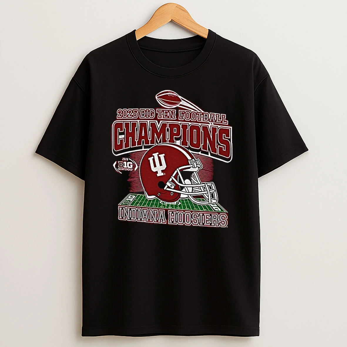 Indiana Hoosiers 2025 Big Ten Football Champions Logo T Shirt