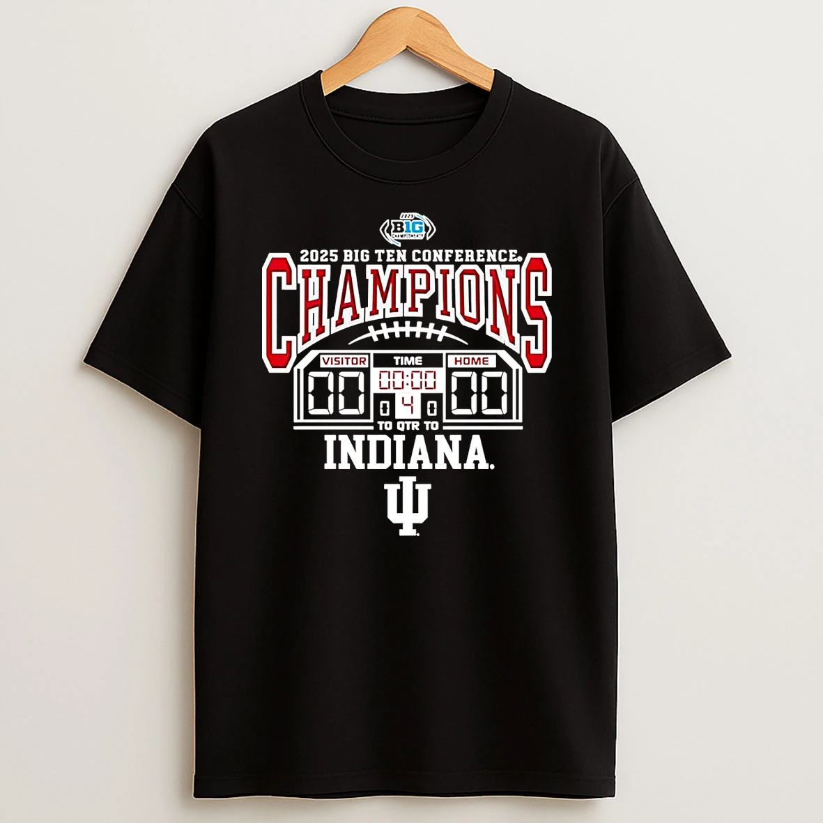 Indiana Hoosiers 2025 Big Ten Football Champions Score T Shirt